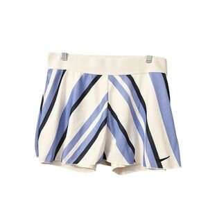 Nike White Blue Striped Lined Athletic Skort L Dri Fit Compression Shorts
